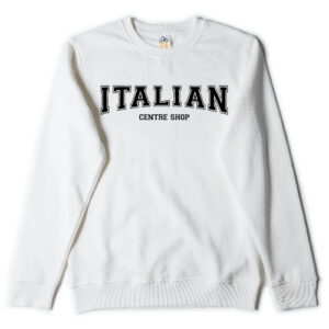 ITALIAN Centre Shop Varsity Crewneck- WHITE